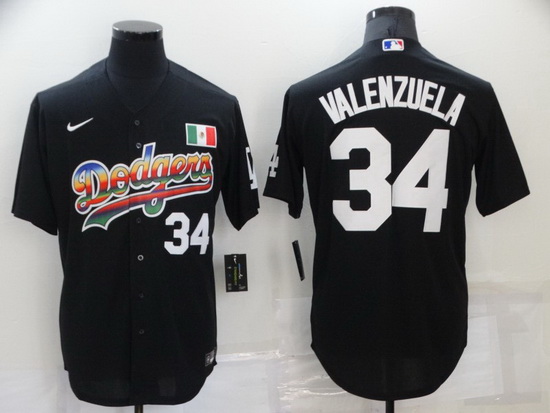 Men Los Angeles Dodgers 34 Toro Valenzuela Black Stitched Baseball jersey