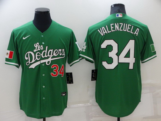 Men Los Angeles Dodgers 34 Toro Valenzuela Green Stitched Baseball jersey