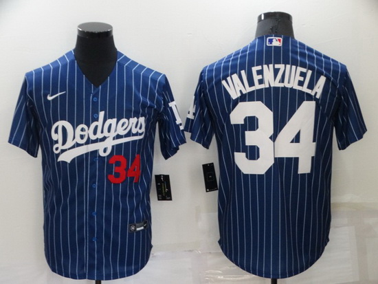 Men Los Angeles Dodgers 34 Toro Valenzuela Navy Cool Base Stitched jersey