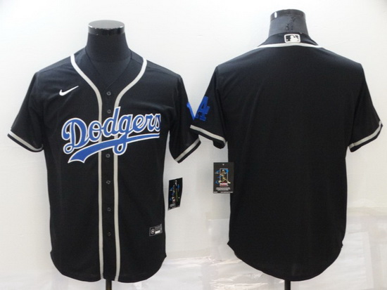 Men Los Angeles Dodgers Blank Black Cool Base Stitched Baseball jersey