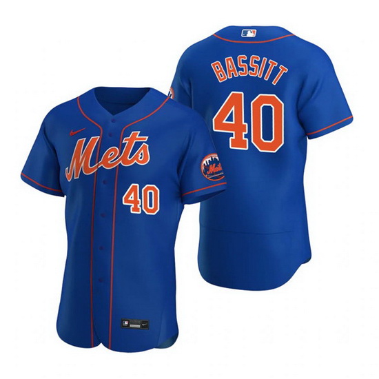 Men New York Mets 40 Chris Bassitt Royal Flex Base Stitched jersey