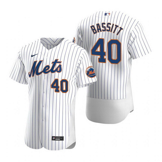 Men New York Mets 40 Chris Bassitt White Flex Base Stitched jersey