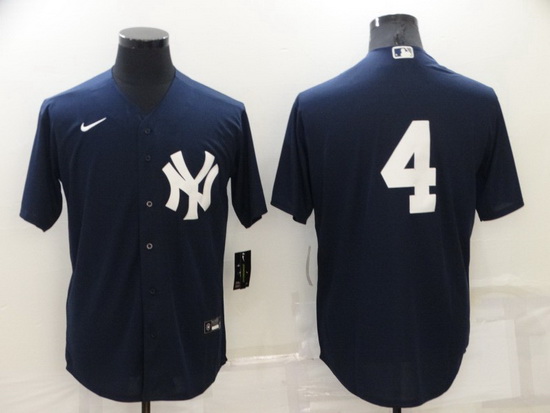 Men New York Yankees 4 Lou Gehrig Navy Cool Base Stitched jersey