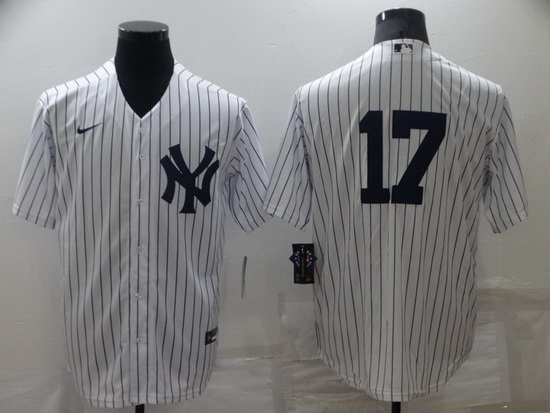 Men New York Yankees 17 Aaron Boone White Cool Base Stitched Baseball jersey