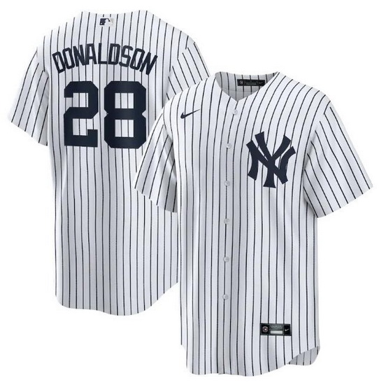 Men New York Yankees 28 Josh Donaldson White Cool Base Stitched Baseball jersey