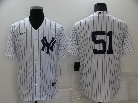 Men New York Yankees 51 Bernie Williams White Cool Base Stitched Baseball jersey