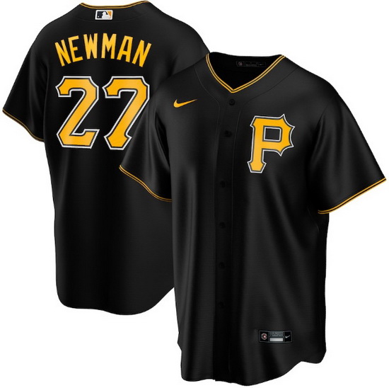 Men Pittsburgh Pirates 27 Kevin Newman Black Cool Base Stitched jersey