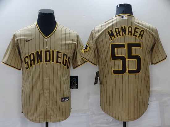 Men San Diego Padres 55 Sean Manaea Tan Brown Cool Base Stitched jersey