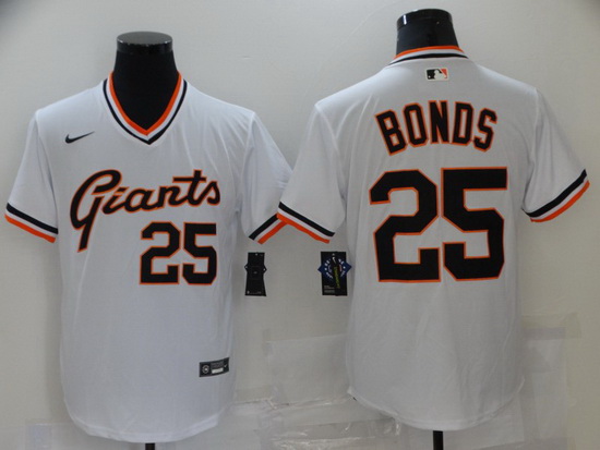 Men San Francisco Giants 25 Barry Bonds White Cool Base Stitched jersey