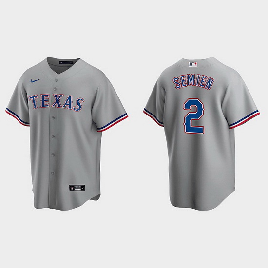 Men Texas Rangers 2 Marcus Semien Grey Cool Base Stitched Baseball jersey