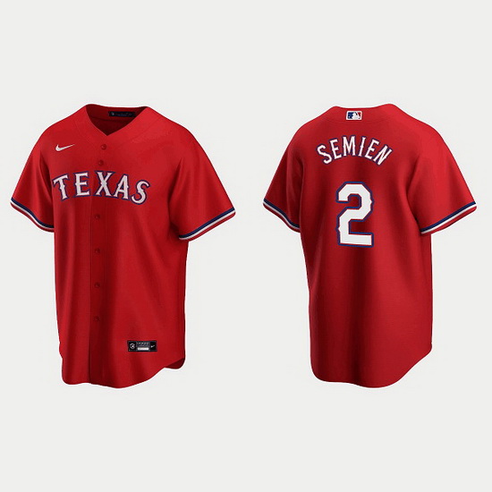 Men Texas Rangers 2 Marcus Semien Red Cool Base Stitched Baseball jersey