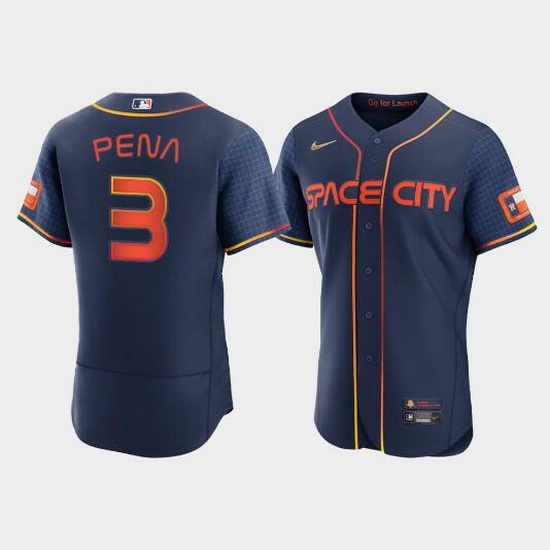 Men Houston Astros 3 Jeremy Pe F1a 2022 Navy City Connect Cool Base Stitched jersey