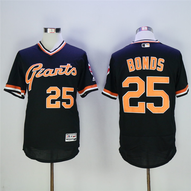 Men's 2018 San Francisco Giants #25 Barry Bonds Stitched Black MLB Jersey