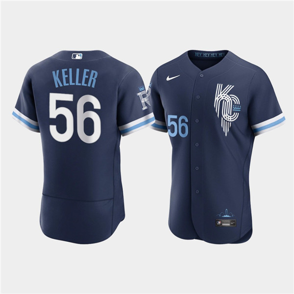 Men Kansas City Royals 56 Brad Keller 2022 Navy City Connect Flex Base Stitched MLB jersey