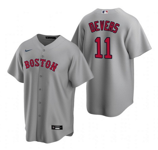 Men Boston Red Sox 11 Rafael Devers Grey Cool Base Stitched Jerse