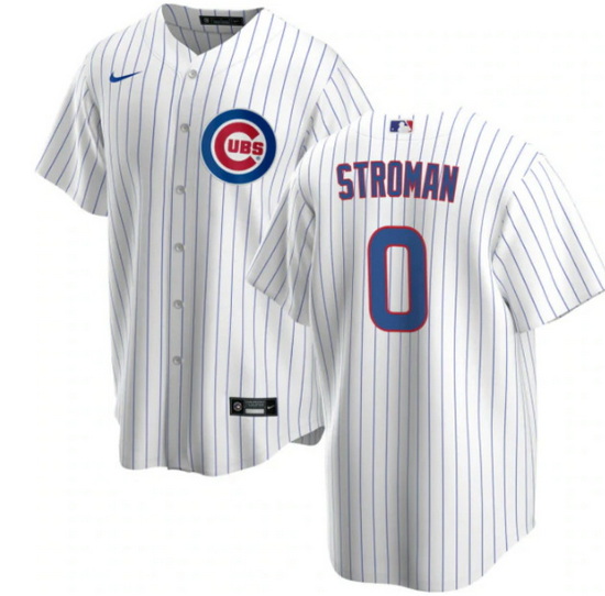 Men Chicago Cubs 0 Marcus Stroman White Cool Base Stitched Baseball Jerse