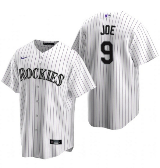 Men Colorado Rockies 9 Connor Joe White Stitched Baseball Jerse