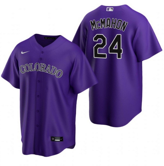 Men Colorado Rockies 24 Ryan McMahon Purple Stitched Baseball Jerse