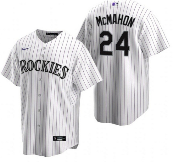 Men Colorado Rockies 24 Ryan McMahon White Stitched Baseball Jerse