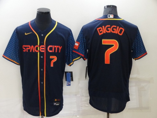 Men Houston Astros 7 Craig Biggio 2022 Navy City Connect Flex Base Stitched Baseball Jerse