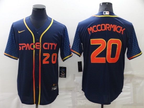 Men Houston Astros 20 Chas McCormick 2022 Navy City Connect Cool Base Stitched Jerse