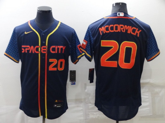 Men Houston Astros 20 Chas McCormick 2022 Navy City Connect Flex Base Stitched Baseball Jerse