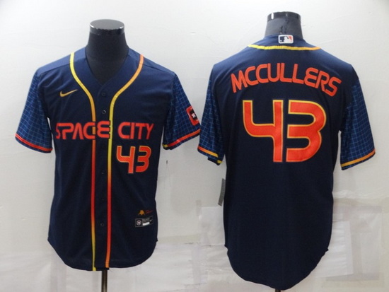 Men Houston Astros 43 Lance McCullers 2022 Navy City Connect Cool Base Stitched Jerse