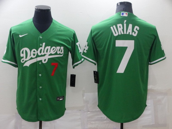 Men Los Angeles Dodgers 7 Julio Urias Green Stitched Baseball Jerse