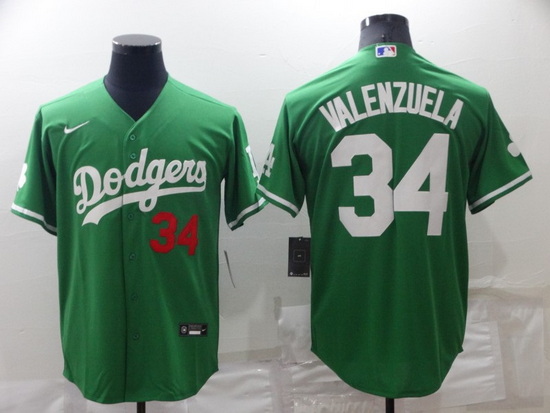 Men Los Angeles Dodgers 34 Toro Valenzuela Green Stitched Baseball Jerse