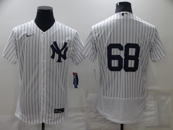 Men New York Yankees 68 Dellin Betances White Flex Base Stitched Jerse