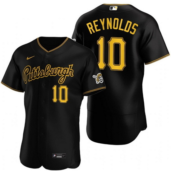 Men Pittsburgh Pirates 10 Bryan Reynolds Black Flex Base Stitched MLB Jerse