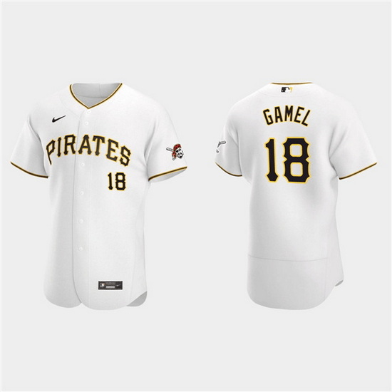 Men Pittsburgh Pirates 18 Ben Gamel White Flex Base Stitched Jerse