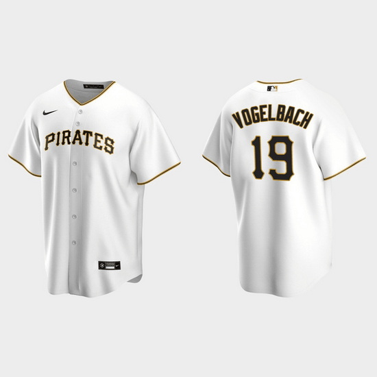 Men Pittsburgh Pirates 19 Daniel Vogelbach White Cool Base Stitched Jerse