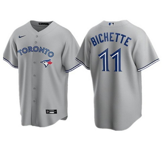 Men Toronto Blue Jays 11 Bo Bichette Gray Cool Base Stitched MLB Jerse