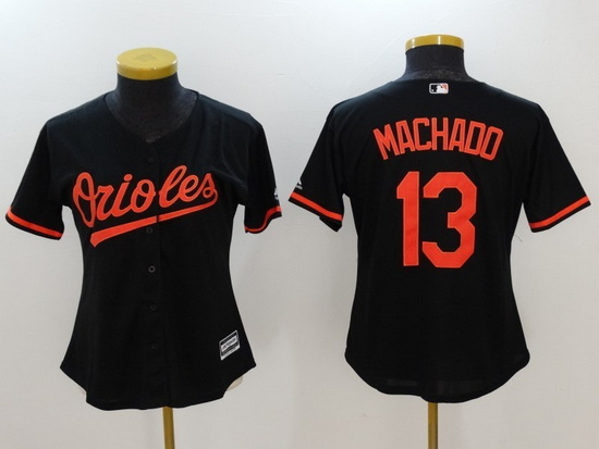 Women Baltimore Orioles 13 Manny Machado Black Cool Base Stitched Jerse