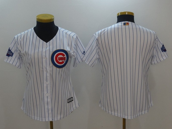 Women Chicago Cubs Blank White Cool Base Stitched Baseball Jerse