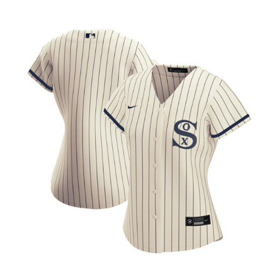 Women Chicago White Sox Blank 2021 Cream Navy Name 26Number Field Of Dreams Cool Base Stitched Jerse