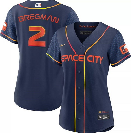 Women Houston Astros 2 Alex Bregman 2022 Navy City Connect Stitched Jersey