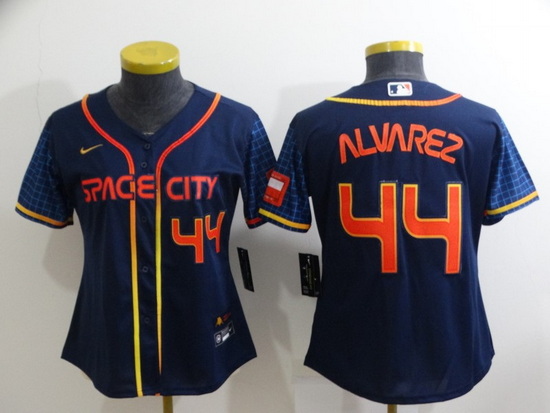 Women Houston Astros 44 Yordan Alvarez 2022 Navy City Connect Stitched Jerseys