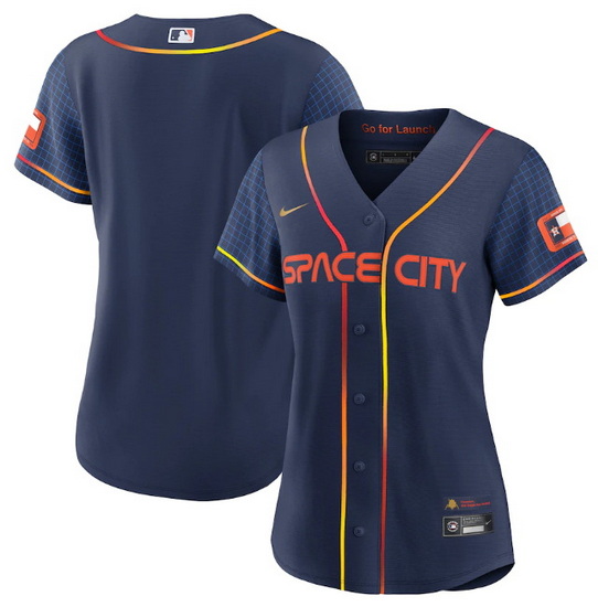 Women Houston Astros Blank 2022 Navy City Connect Stitched Jersey