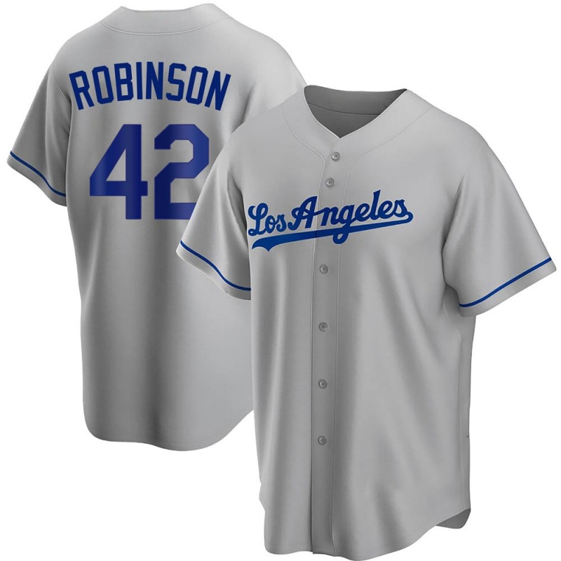 Men Los Angeles Dodgers #42 Jackie Robinson Gray Stitched Cool Base Jersey