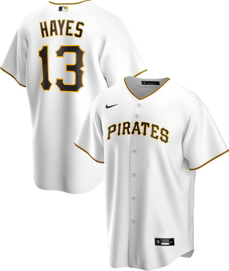 Men's Nike Pittsburgh Pirates #13 KeBryan Hayes White Stitched Baseball Jersey