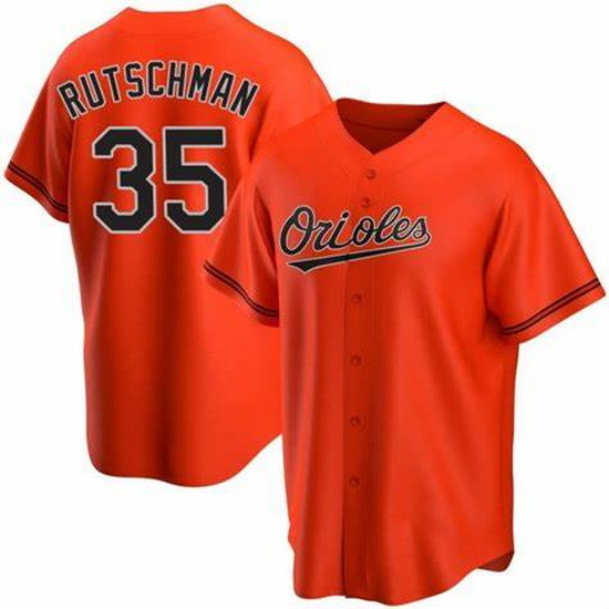 Men Baltimore Oriole #35 Adley Rutschman Orange Cool Base Stitched Baseball jersey