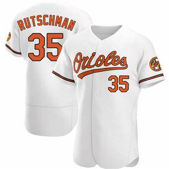 Men Baltimore Oriole #35 Adley Rutschman White Flex Base Stitched Baseball jersey