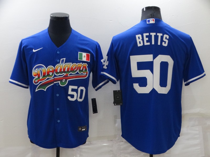 Men Los Angeles Dodgers 50 Mookie Betts Royal Stitched Baseball Jerse