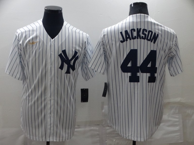 Men New York Yankees 44 Reggie Jackson White Cool Base Stitched Baseball Jerse