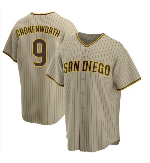 Men San Diego Padres 9 Jake Cronenworth Brown Cool Base Stitched Jerse