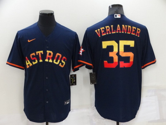 Men Houston Astros 35 Justin Verlander 2022 Navy Cool Base Stitched Jerseys