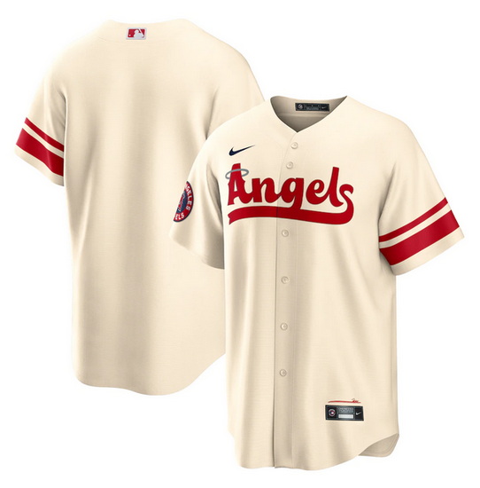 Men Los Angeles Angels Blank 2022 Cream City Connect Cool Base Stitched Jerseys