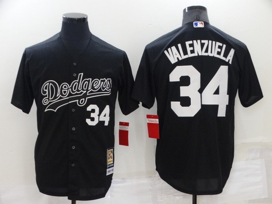 Men Los Angeles Dodgers 34 Toro Valenzuela Black Cool Base Stitched Baseball Jerseys